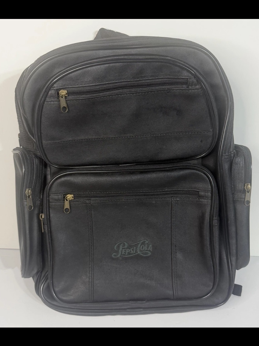 Vintage Leather Pepsi-Cola Promotional Backpack made by debco